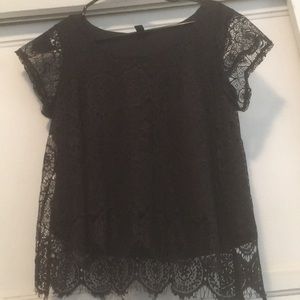 Black lace Material Girl shirt